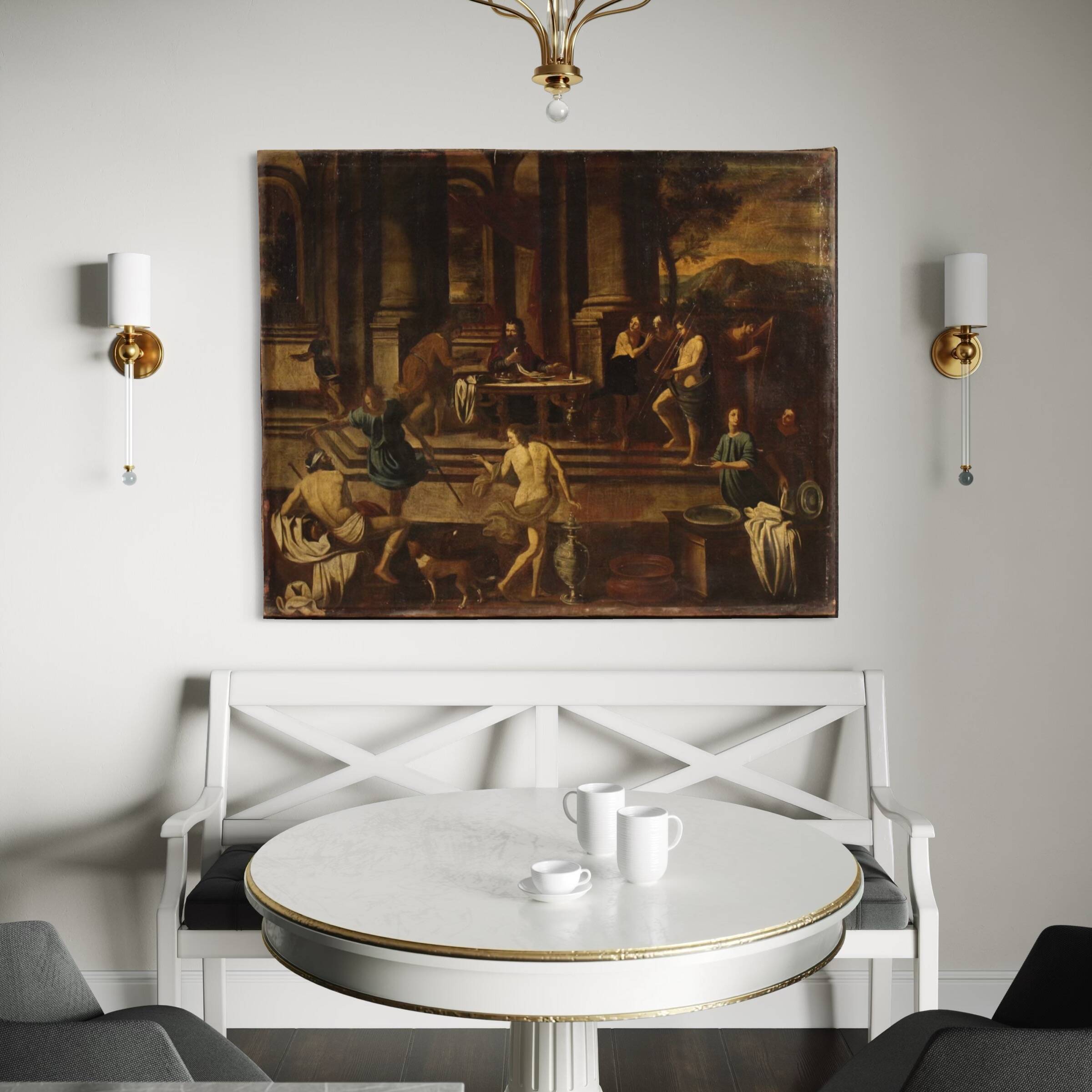 Great 17th century Italian painting, Herod's Banquet