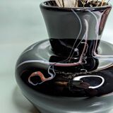 Vase Verrerie de Maure - Vieil black and scrolls