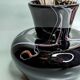 Vase Verrerie de Maure - Vieil black and scrolls