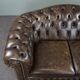 Chesterfield sofa in cowhide leather 2 places