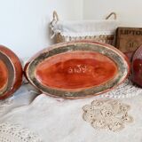 Vintage Red and Black Ceramic Set - Textured Rough Style