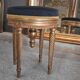 Tabouret de piano en bois doré