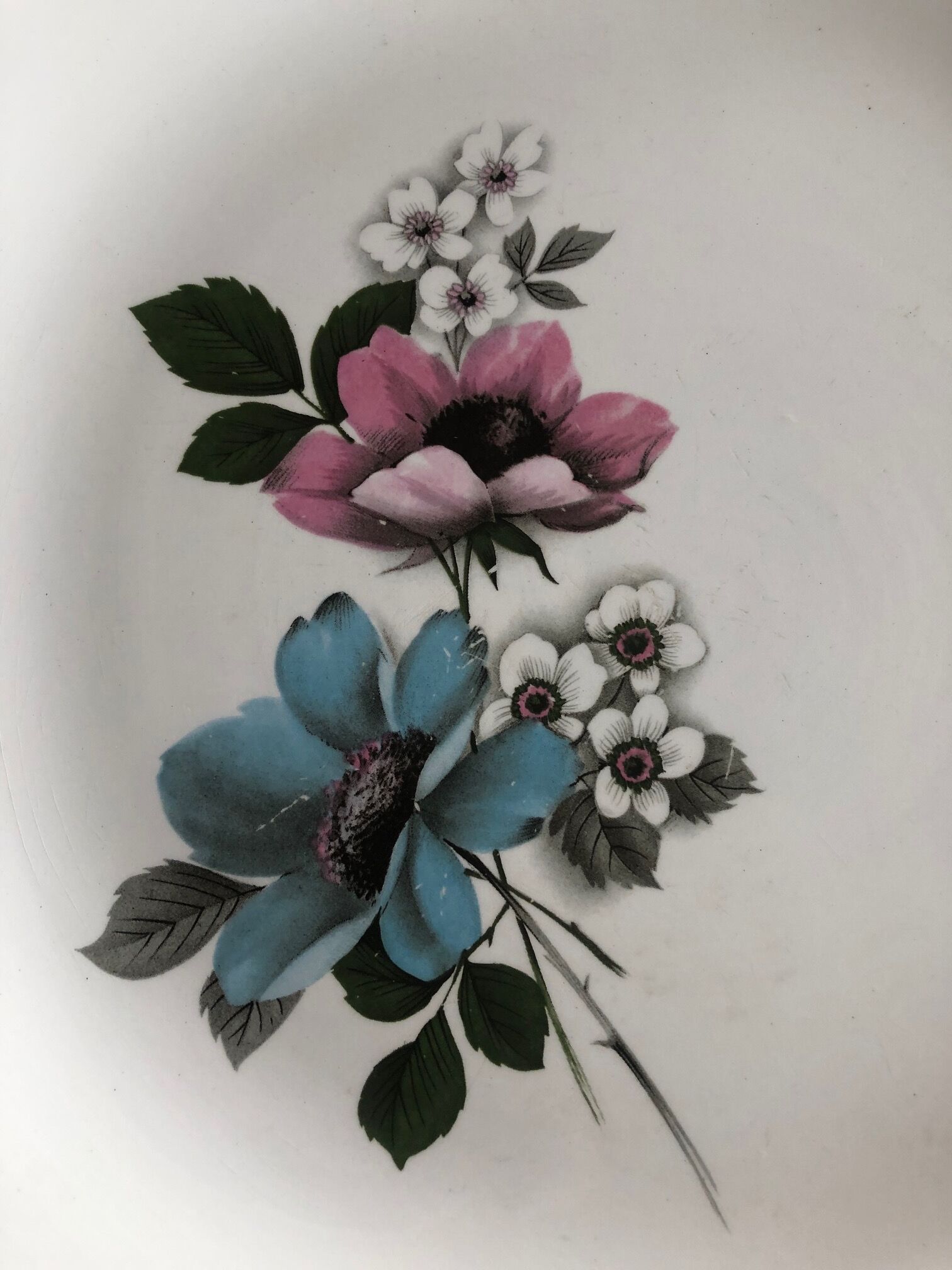 Lot of 2 serving dishes old Lunéville Badonviller model Floréal