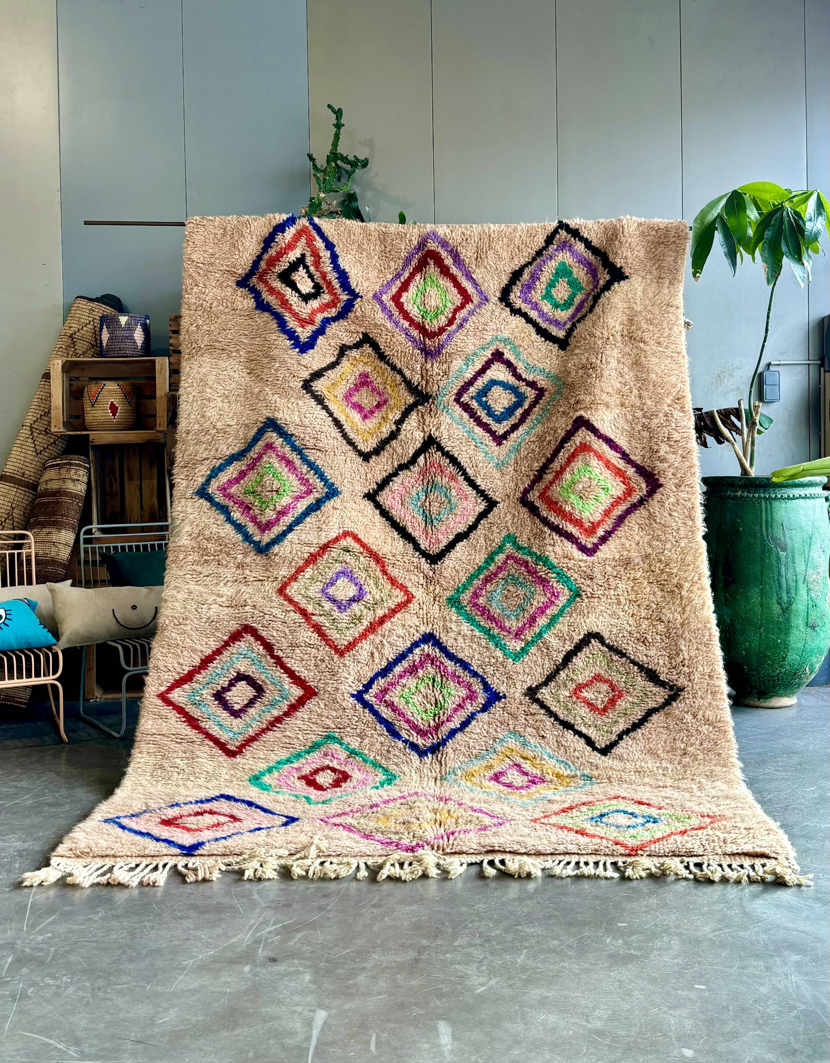 Large Berber carpet m'rirt new togo 200x310 cm