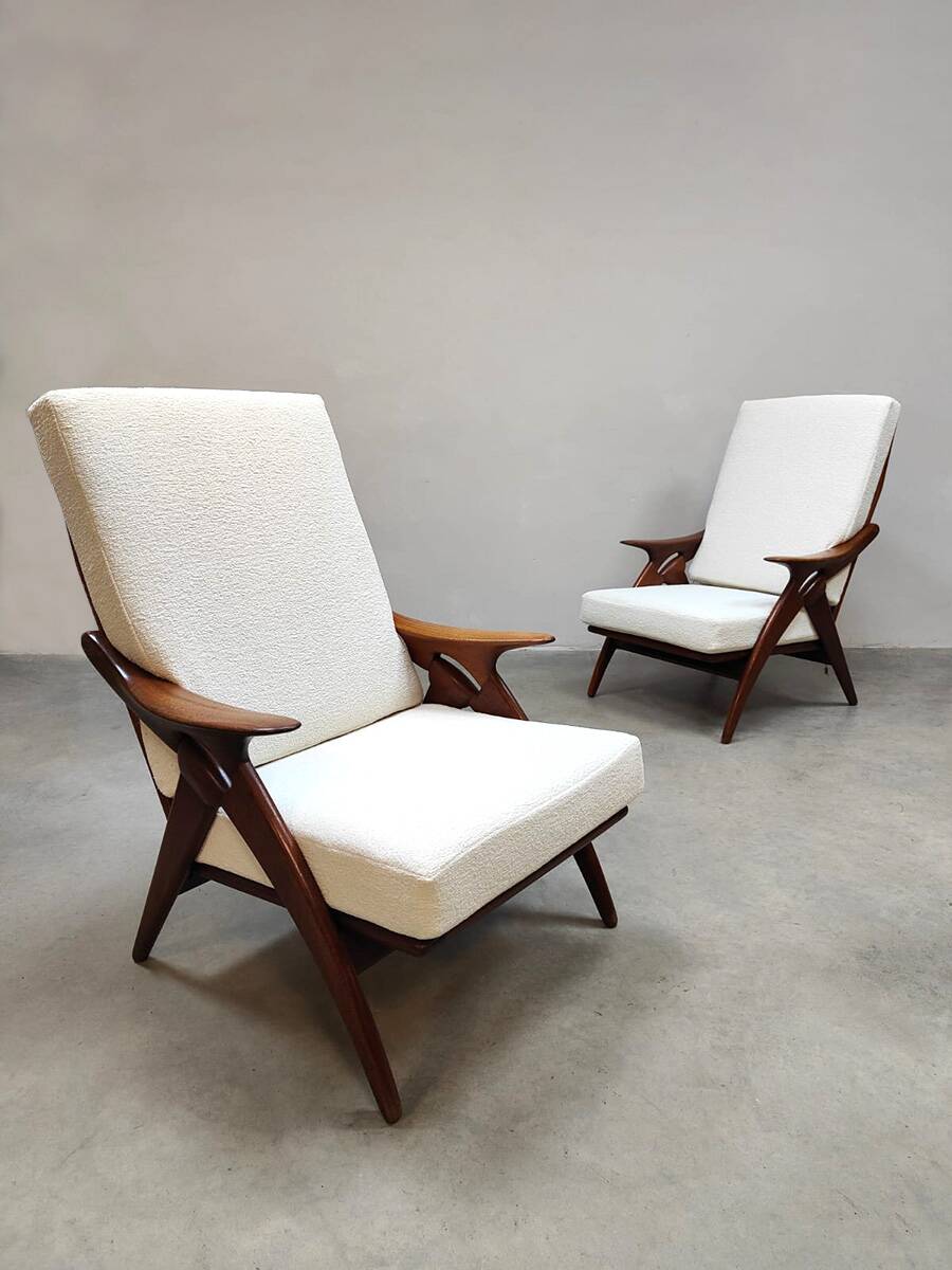 Vintage Dutch design armchairs de Ster Gelderland 'de Knoop'