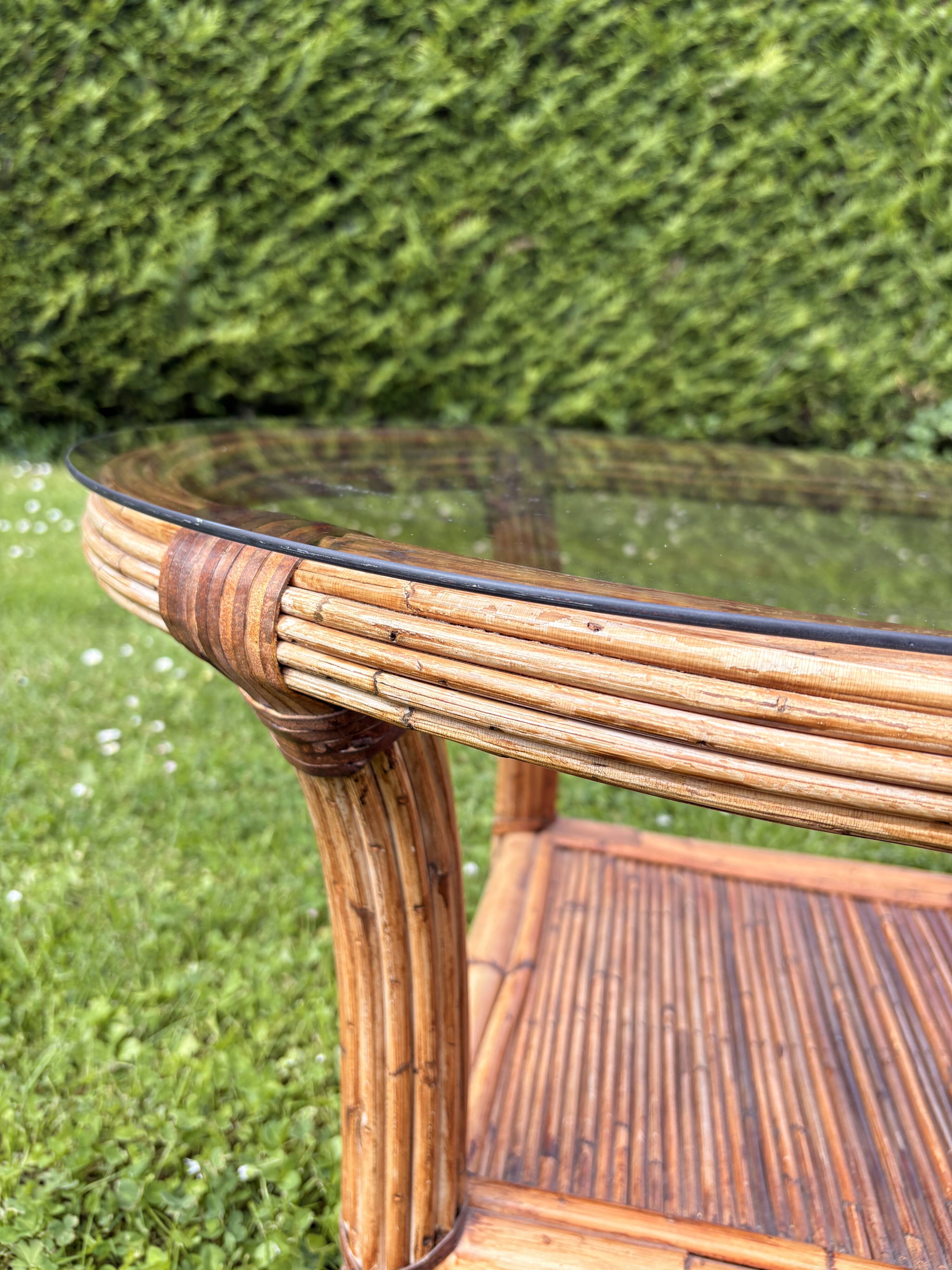 Vintage rattan coffee table