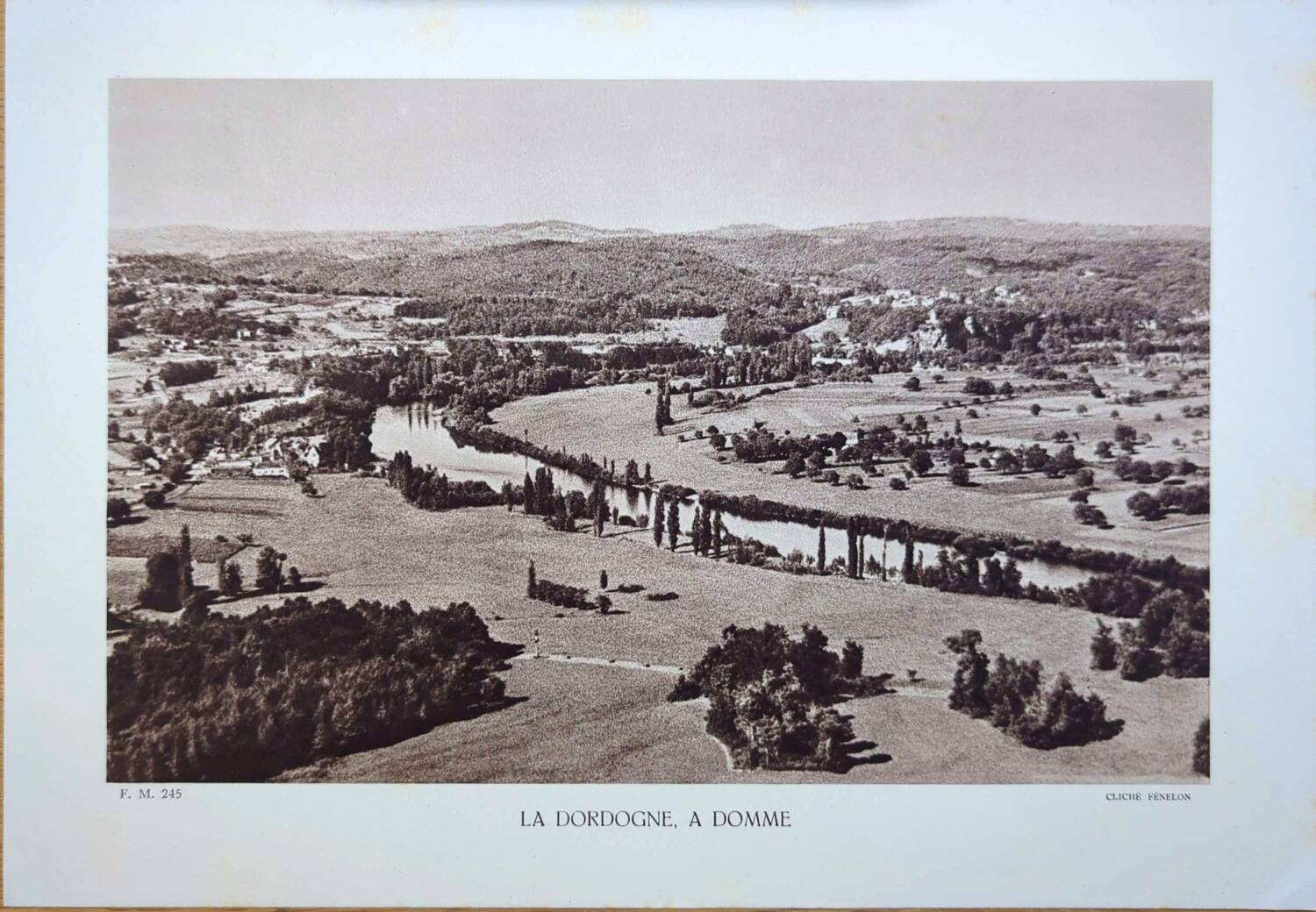 Domme, Dordogne, printed photo plate from 1942.