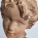 Bust of Bacchus child in patinated terracotta, 21 cm