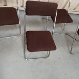 Framar - 4 folding chairs in brown fabric