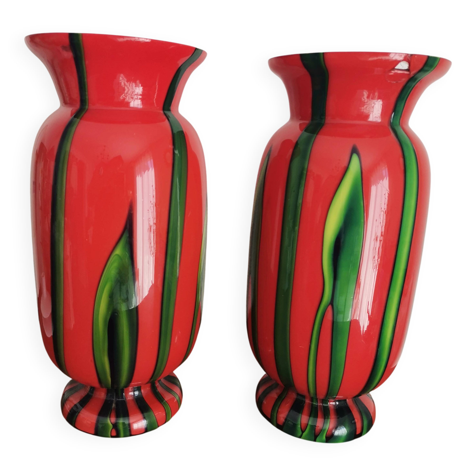 Bohemian vase pair "Bambus"