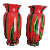 Paire de vases bohème "Bambus"