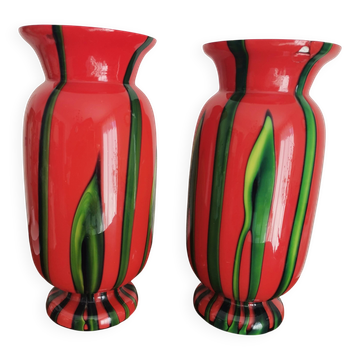 Bohemian vase pair "Bambus"