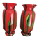 Bohemian vase pair "Bambus"