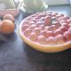 Vintage dessert plate in glazed ceramic with strawberry design, 1950s-1970s.