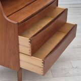 Commode danoise des années 1960, état d'origine, miroir pliable, bois de teck massif.