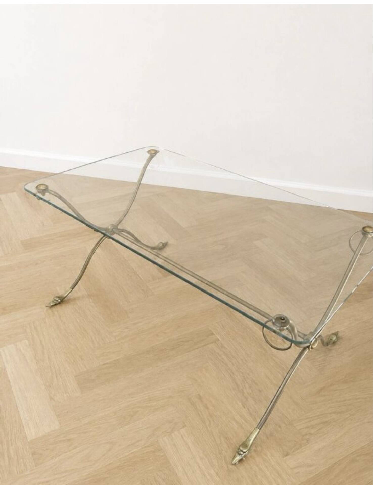 Coffee table by Maison Jansen with swan necks.