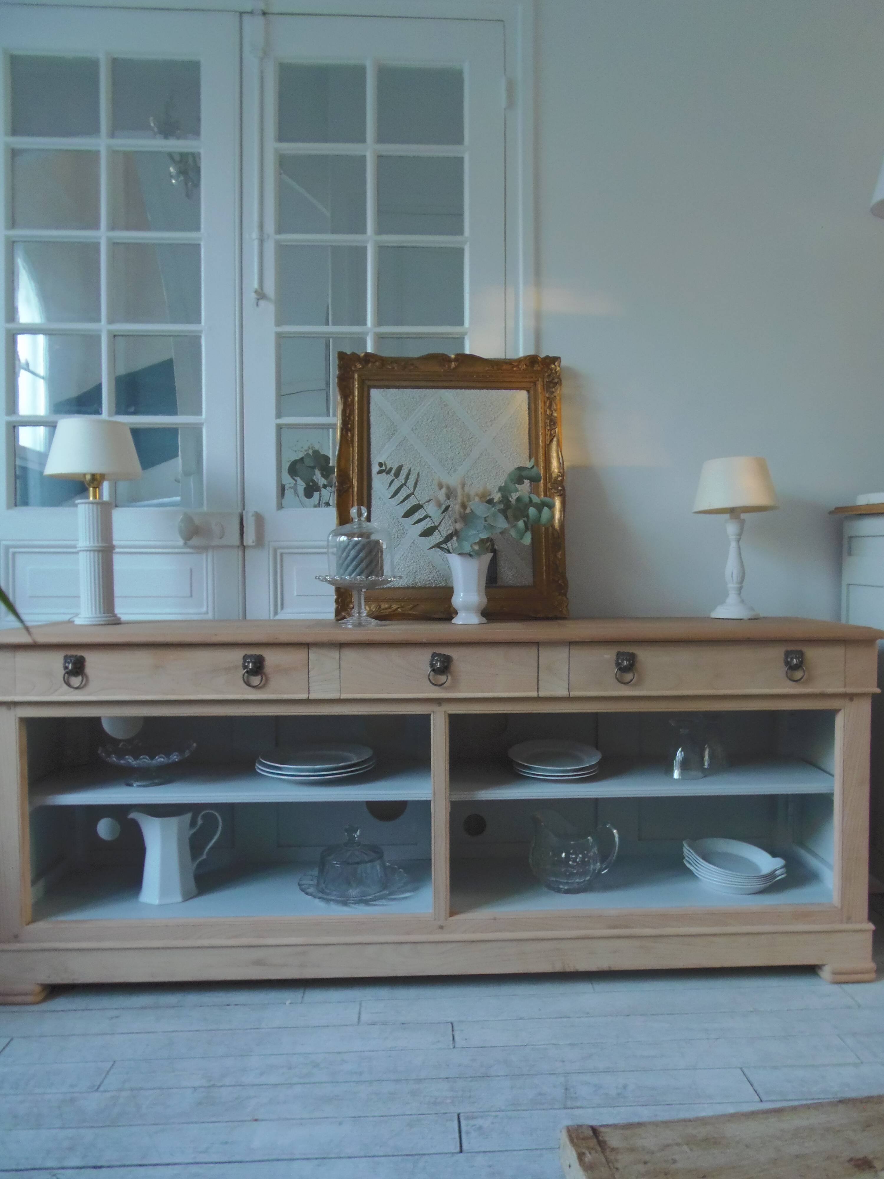 crafted dresser in raw solid wood.