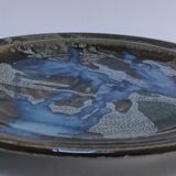 large enamelled stoneware plate signed mcb la borne