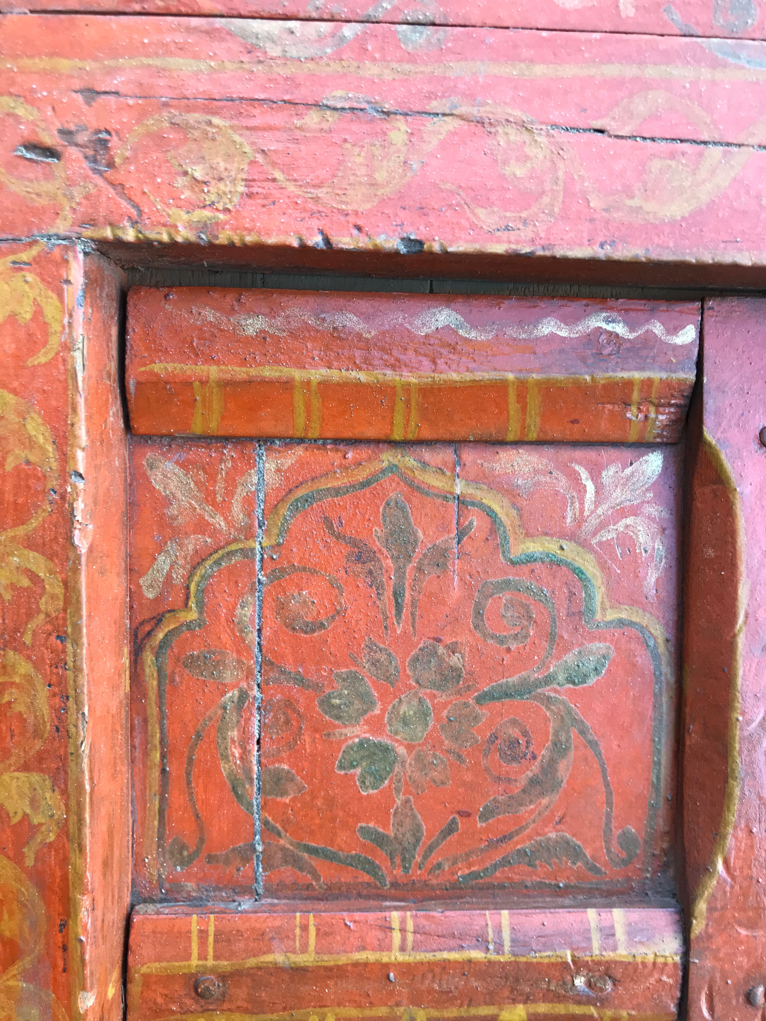 Fenêtre en bois orange, Inde, début XXème