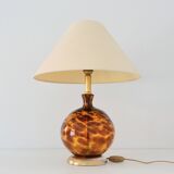 Lampe boule verre soufflé et porcelaine Art déco vintage (Numéroté)