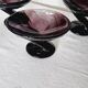 Set of 4 "Zig-Zag" dessert glasses in amethyst crystal Art Deco