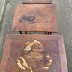 3 nesting tables in Art Nouveau style, made of solid wood and marquetry from the 19th century.
