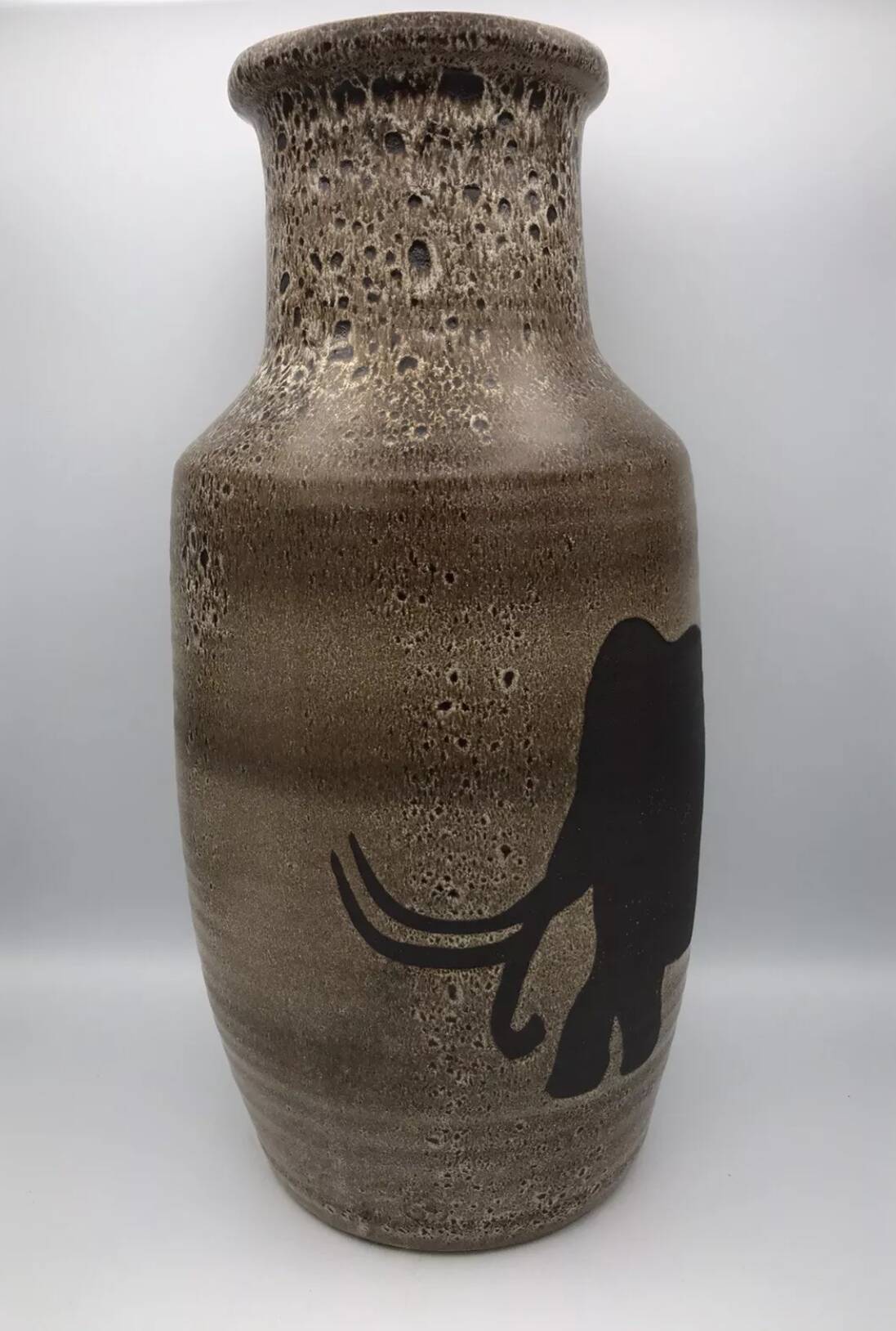 Saint clement ceramic vase with rock decoration 1950/60 38 cm