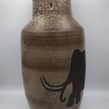 Saint clement ceramic vase with rock decoration 1950/60 38 cm