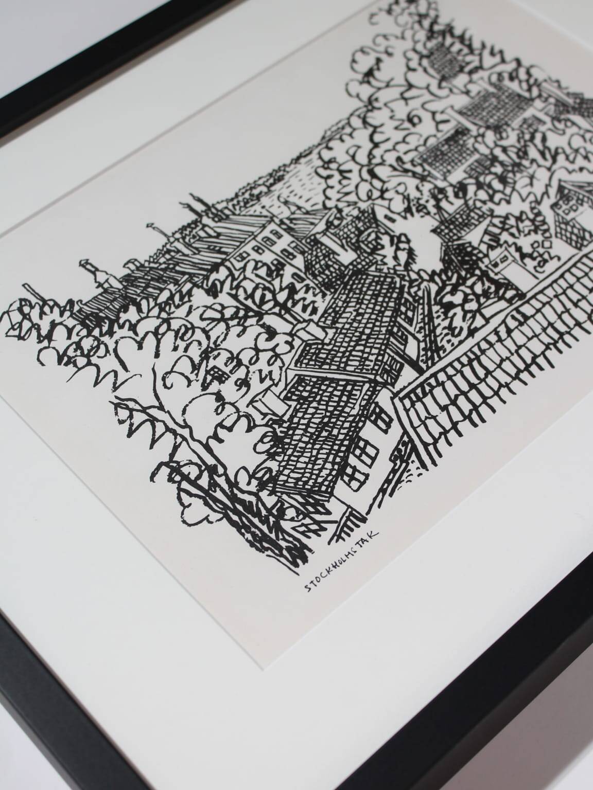 Stig Claesson "Stockholm Roofs" Lithography, 42x32cm, 1981