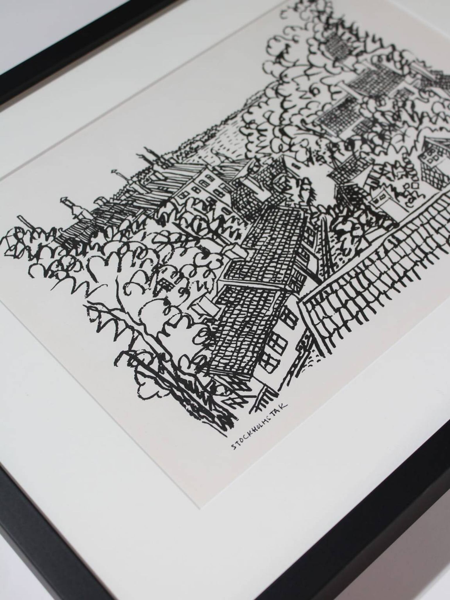 Stig Claesson "Toits de Stockholm" Lithographie, 42x32cm, 1981