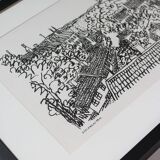 Stig Claesson "Stockholm Roofs" Lithography, 42x32cm, 1981