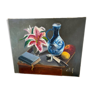 Tableau nature morte, - toile