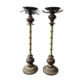 Wooden palm lamp bases or candle holders