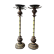Wooden palm lamp bases or candle holders