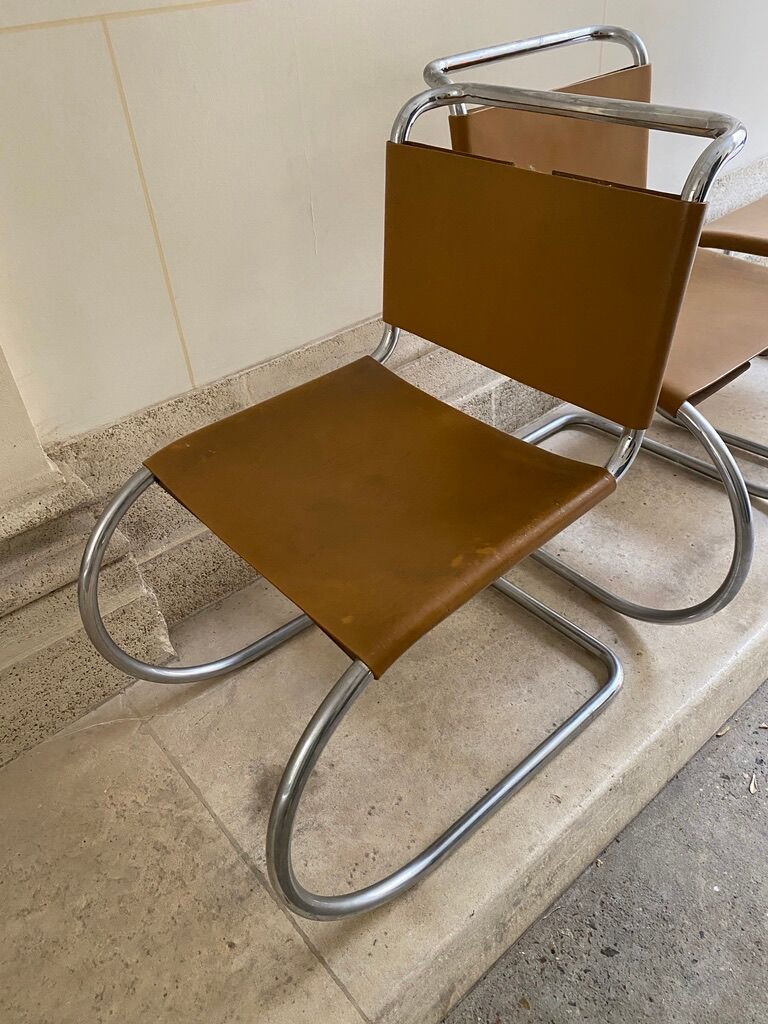 Set of 4 MR chairs by Mies Van der Rohe for Knoll