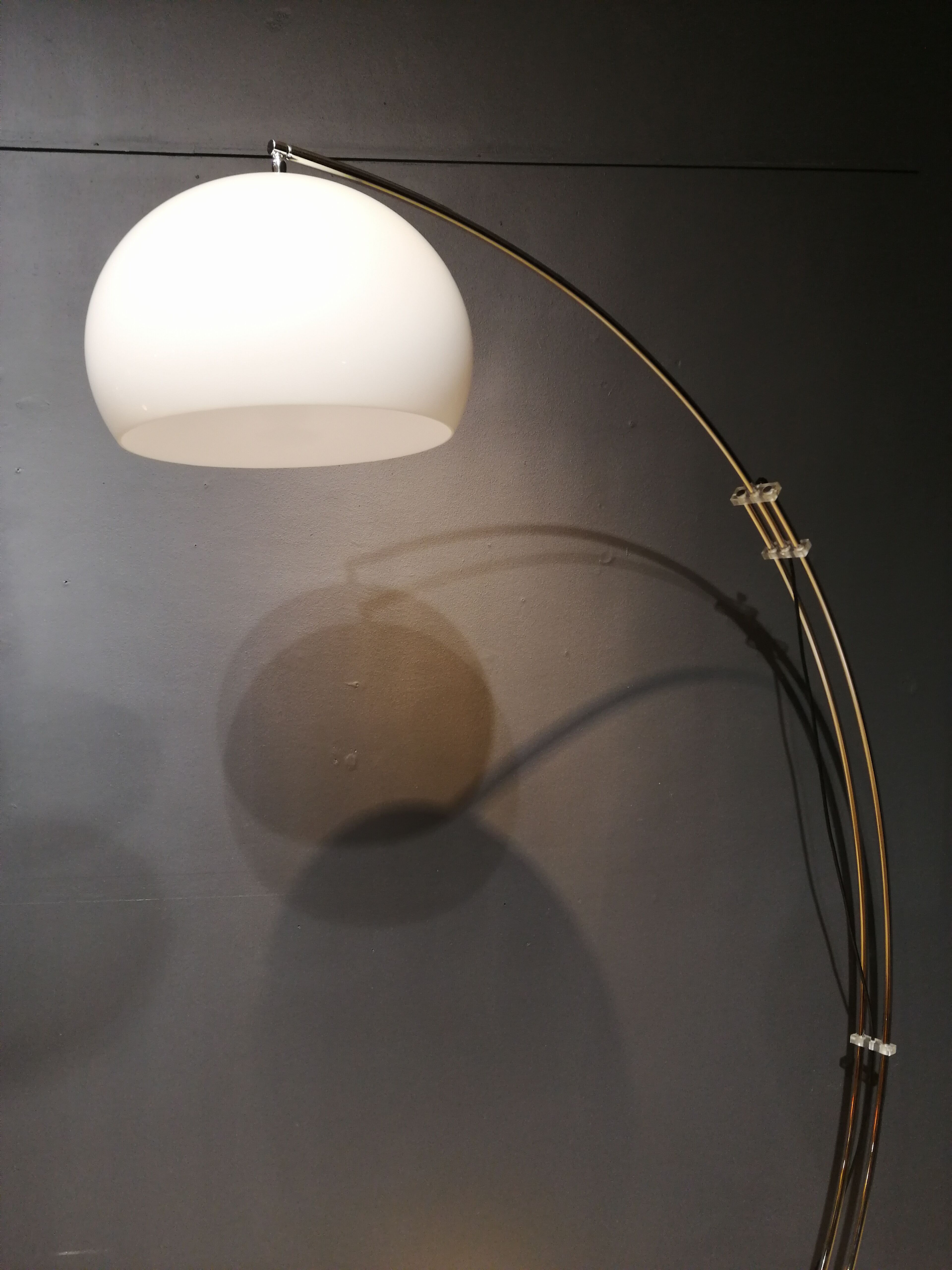 Arc floor lamp with marble foot, 60s