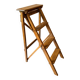 Vintage 1940s folding wooden painter's workshop stepladder with 4 steps