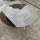Coffee oval table with metal legs and smoky glass top, 1990s
