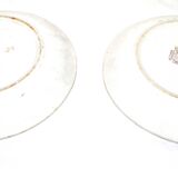 Set of 2 plates of bread in Opaque earthenware of Sarreguemines with faison - brown screen printing