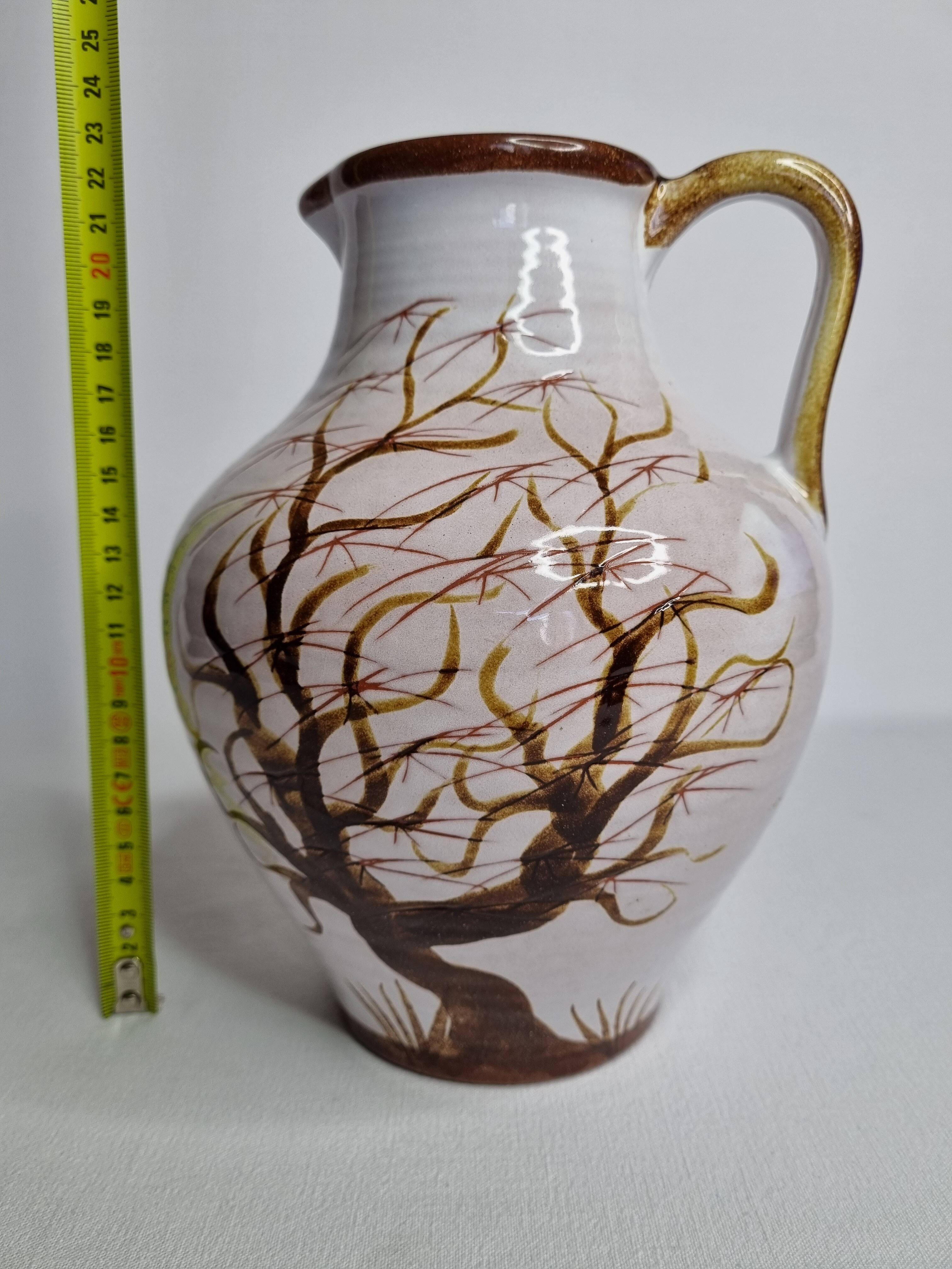 West Germany vase with bonzaï decoration, 23 cm