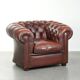 Cowhide Chesterfield armchair in a classic English style