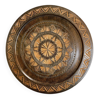 Carved wooden tray