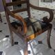 Fauteuil de bureau ancien style Directoire / Restauration en bois massif