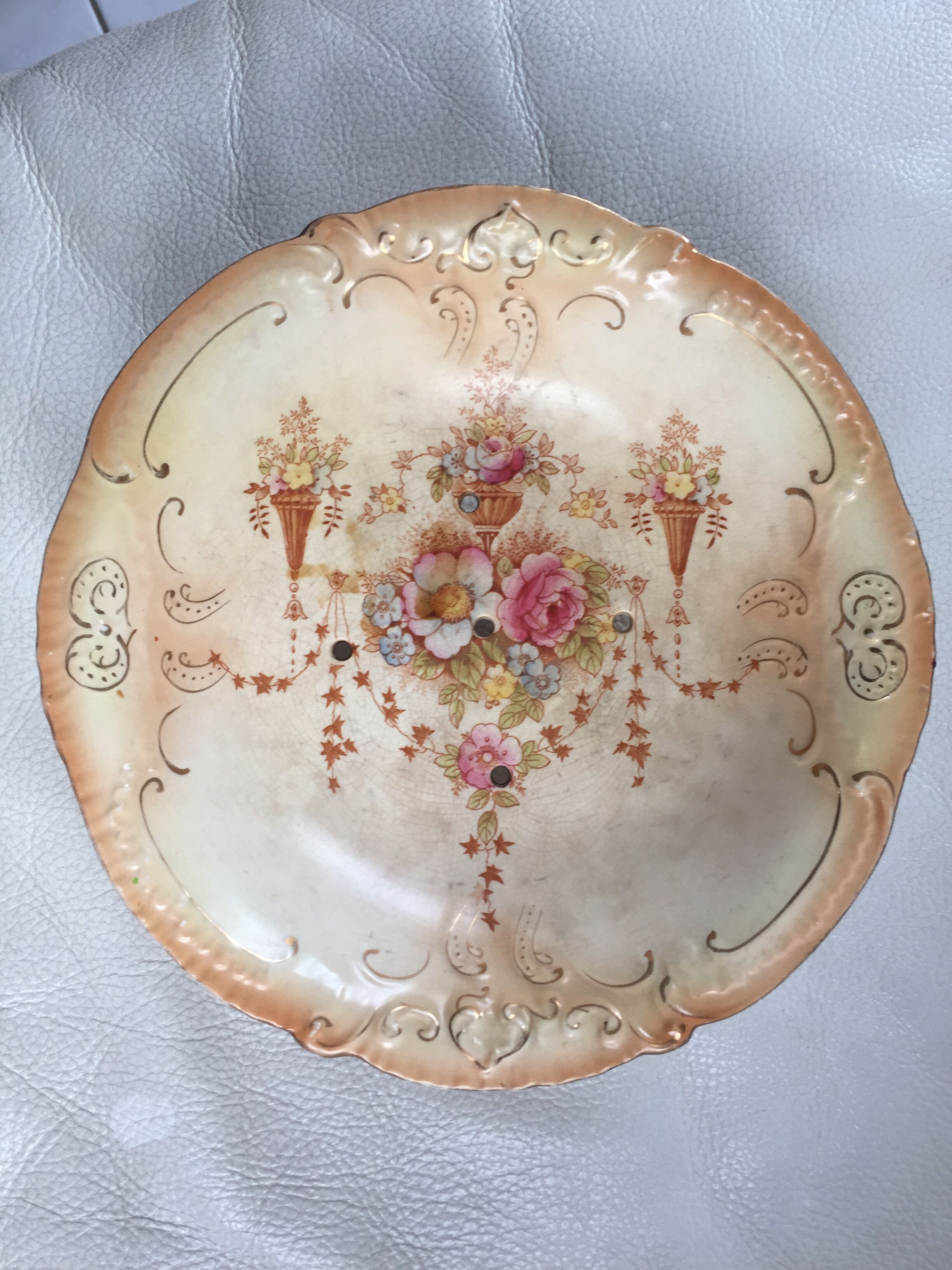 Vintage English drainer of the early twentieth century - Crown Devon Fieldings