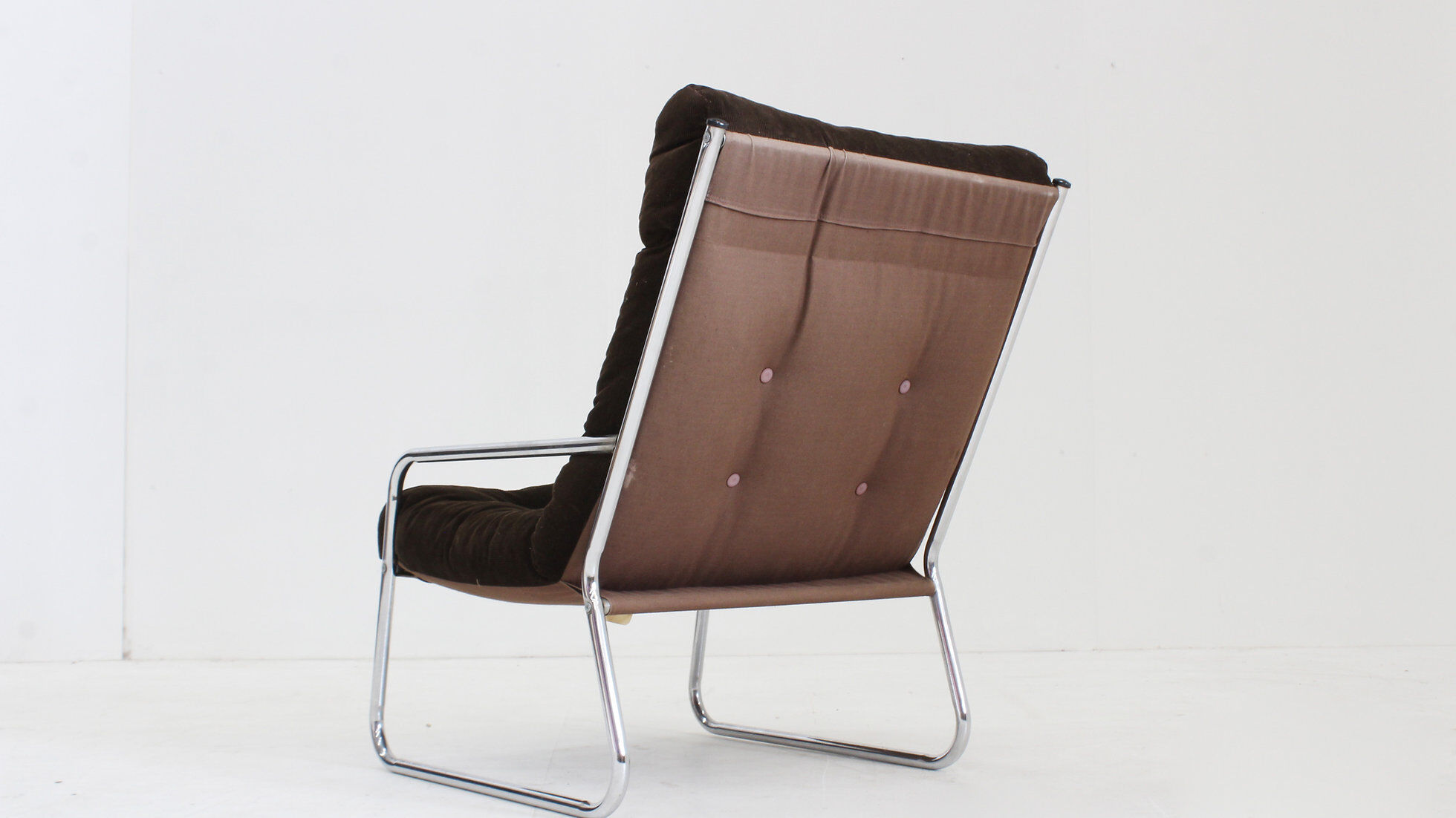 Vintage Space Age chrome armchair by Gillis Lundgren 1970s