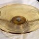Art Deco bowl in smoked pressed glass and silver-plated metal, 30x8cm