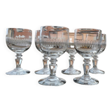 Set of 6 wine glasses XIXth