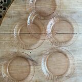 Lot de 6 ssiettes à dessert vintage en rosaline Arcoroc