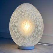 Grande lampe de table vintage oeuf en verre - Domec