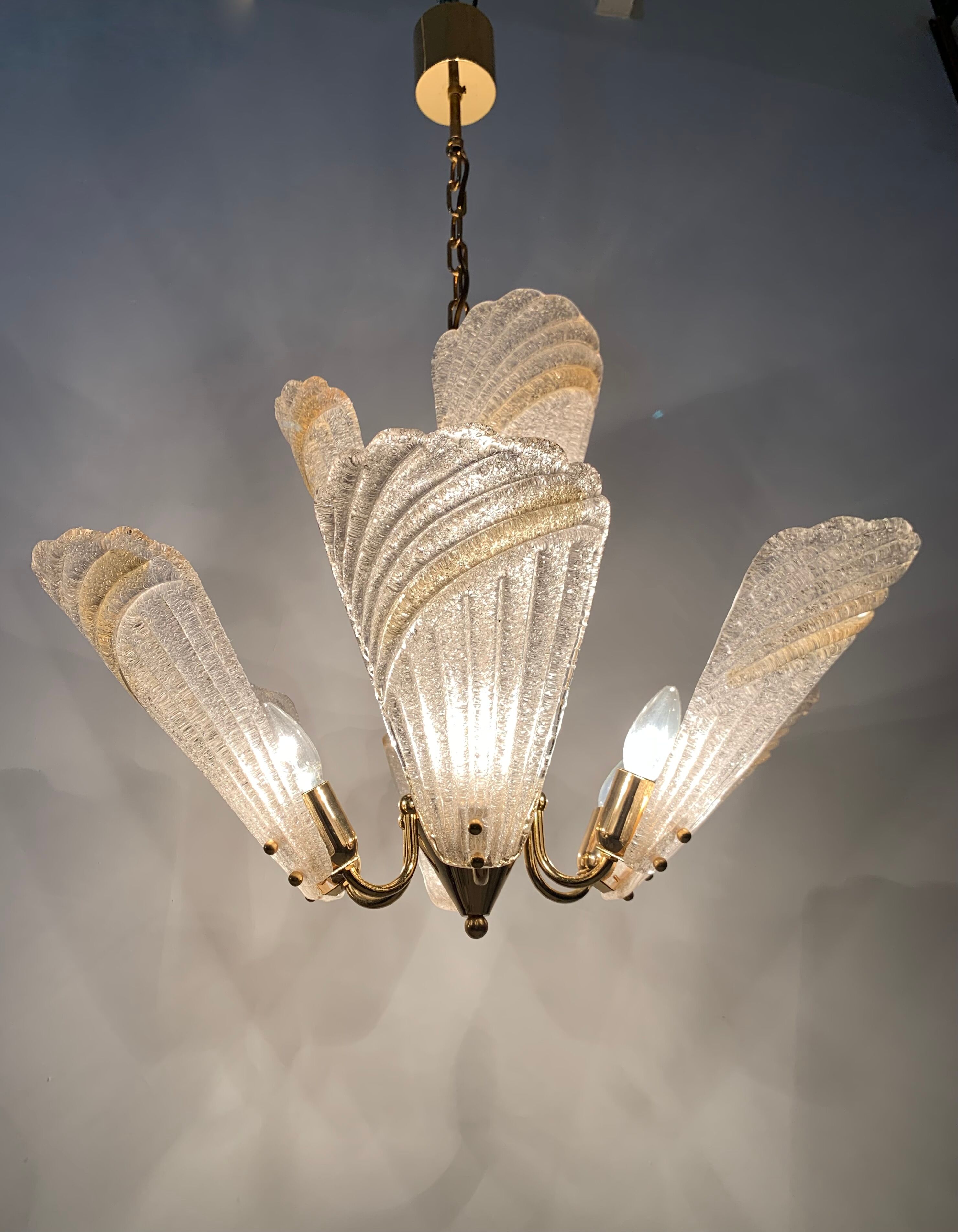 Italian murano glass chandelier hollywood regency design , 1970